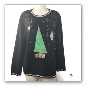 White Stag Ugly knit Christmas X-Mas Sweater Christmas Tree with gifts design